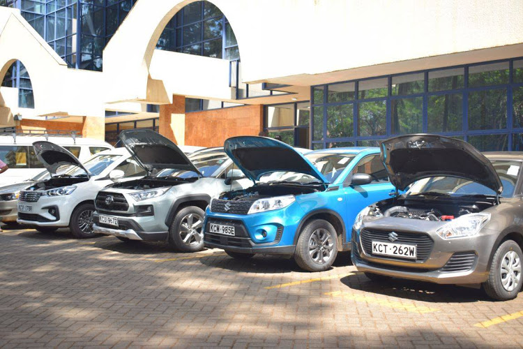 Some of the brand-new cars on offer courtesy Toyota Kenya and Radio Africa Group