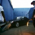 Jay-Z and Kanye West destroy Maybach in Otis film clip