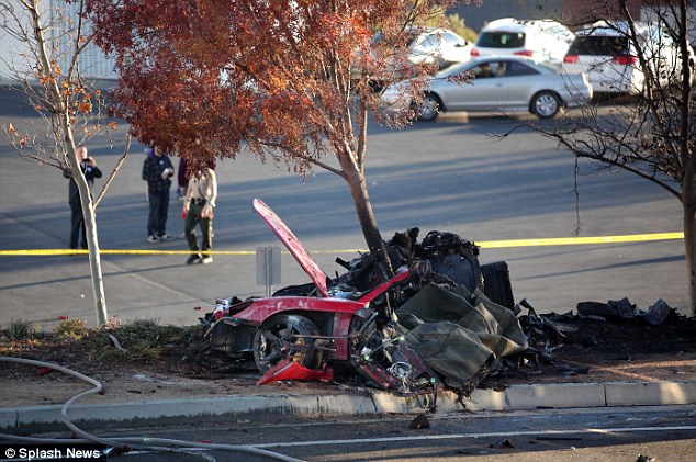 Tragic: The aftermath of the car crash that killed Paul Walker showed the vehicle to be out of control. The car has a history of unpredictability, according to reports 