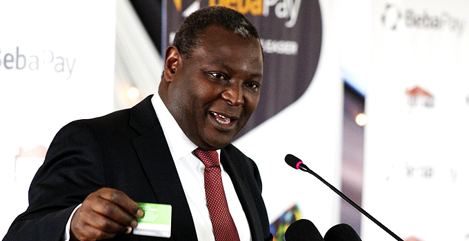 Equity Bank CEO James Mwangi during the launch of Bebapay system.