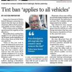 Tint ban ‘applies to all vehicles’ IG Kimayo Says