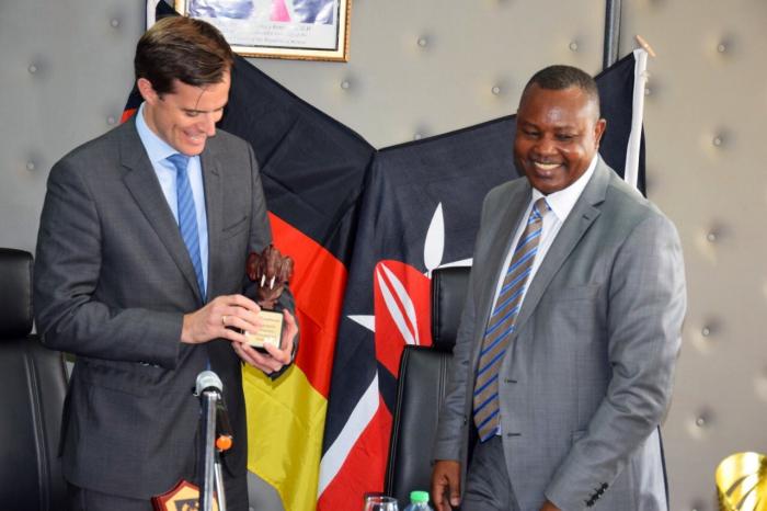 DCI boss George Knioti with the German Ambassador