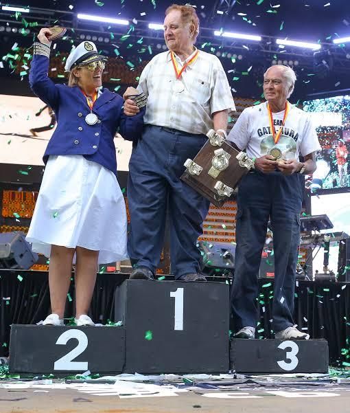 FROM LEFT: Veronica Wroe, John Wroe and Sati-Gati Aura on the podium during the 2019 Concours d'Elegance in Nairobi