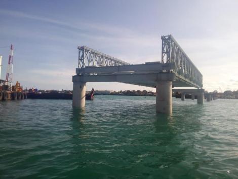 Construction progress at the Likoni Floating Bridge