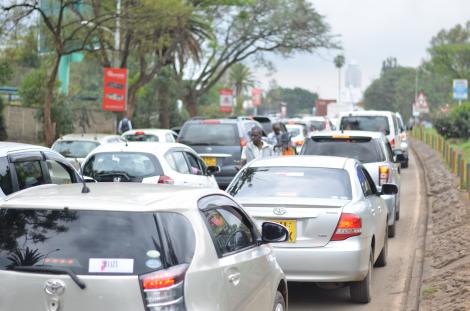 Motorists on a Colossal Traffic Jam Along Busy Uhuru Highway in Nairobi
