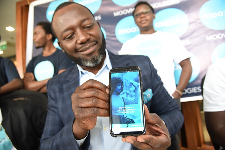 Moovn Technologies founder and CEO Godwin Gabriel during the launch of the MOOVN App in Nairobi/COURTESY