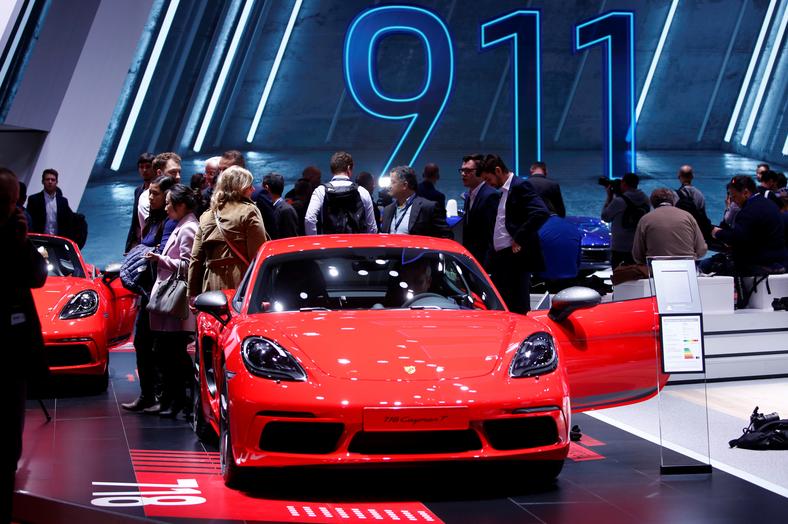 A new Porsche 718 Cayman T is displayed at the 89th Geneva International Motor Show in Geneva, Switzerland March 5, 2019.  