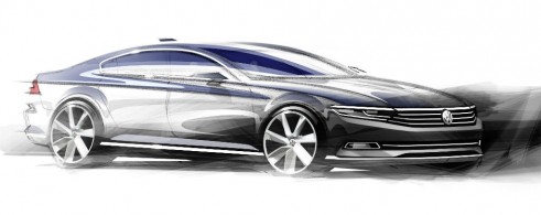 2015 VW Passat tease side carwitter 491x195